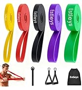 Resistance Bands Set, Exercise Workout Pull Up Assistance Bands with 6 Resistance Levels, Muscle ...