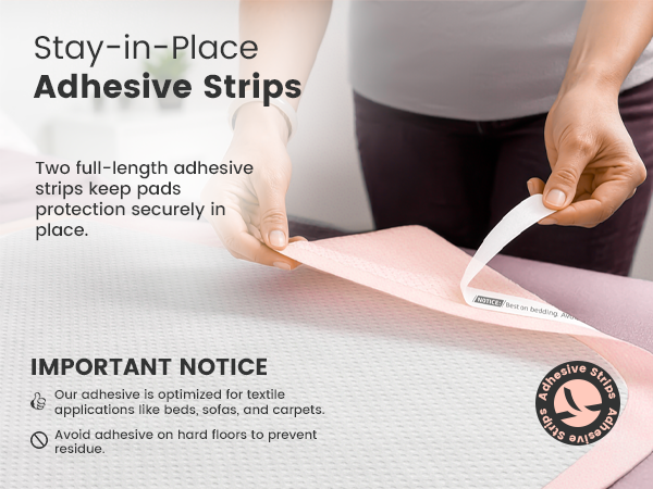 Stay-in-Place Adhesive Strips