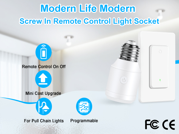 Modern Life Modern Screw In Remote Control Light Socket