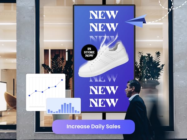 Mandoe Media modern digital display board presenting dynamic visuals and relevant information