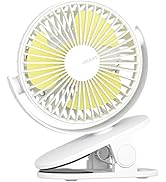 JISULIFE Clip on Baby Stroller Fan, 4000mAh Battery Operated, Portable Personal Small Fan, Quiet ...