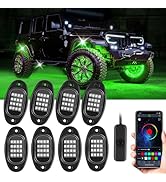 Kairiyard 8 Pods Rock Lights, RGB Underglow LED Lights for Cars APP Control Music Mode Exterior N...