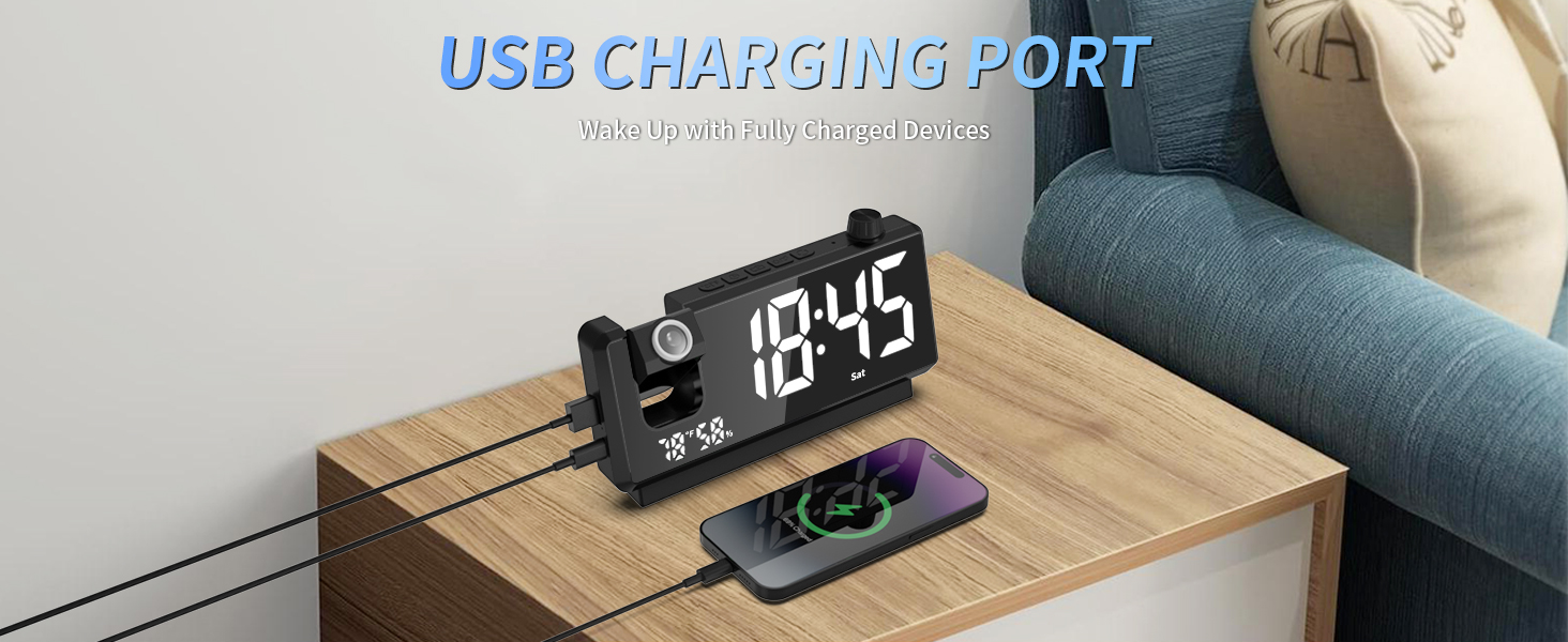 2-in-1 Alarm Clock &amp; Wireless Charger - Wake Up to 100% Phone Battery