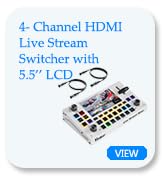 Yinker 5.5 Inch LCD Screen Video Mixer Switcher 4-Channel HDMI Live Stream Switcher, Support PST ...
