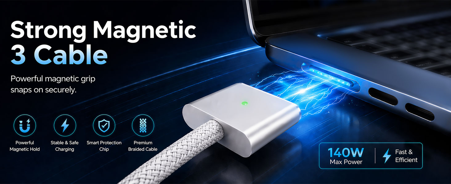 strong magnetic 3 cable