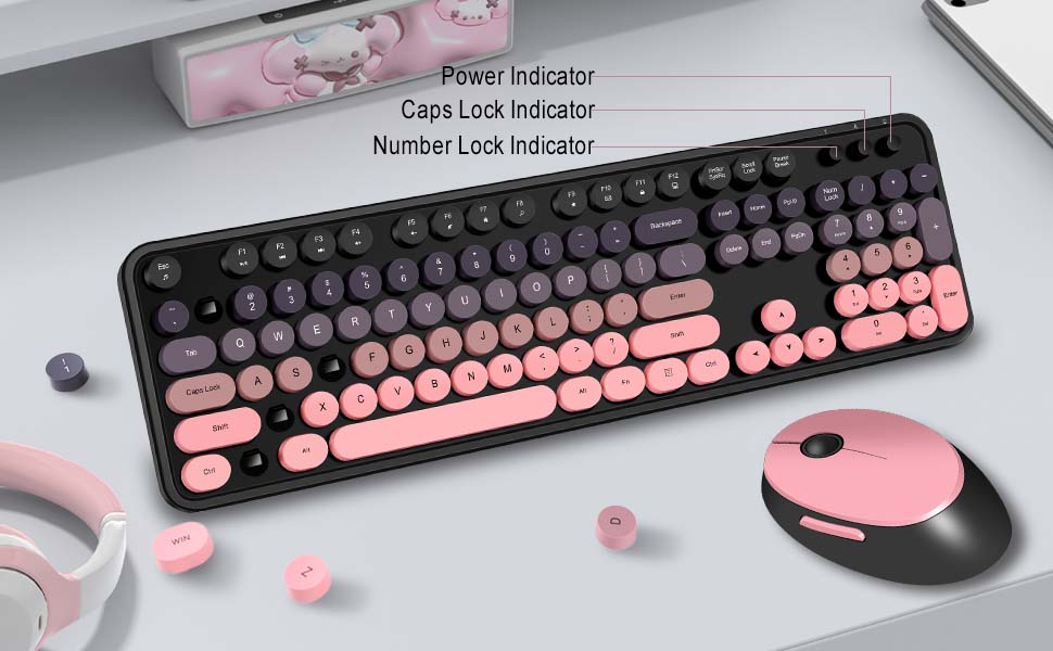 pink keyboard and mouse