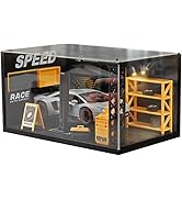 1/24 Garage Scene Model,Car Display Case Diecast Diorama Garage Miniature Scene Parking Lot PVC A...