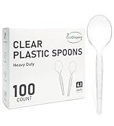 Eco Dispose 100 Count Disposable Plastic Spoons Heat Resistant and BPA Free, Heavy Duty Durable D...