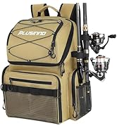 PLUSINNO Cooler Fishing Backpack with Rod Holders 45L Large Water-resistant Fishing Tackle bag St...