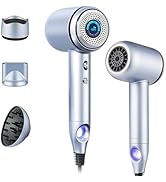 VAGARY Compact Ionic Hair Dryer with Diffuser Concentrator Attachments, 30000RPM Powerful Fast Dr...