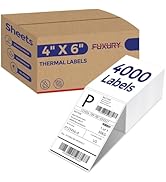 Fuxury Thermal Labels 4x6 4000 Labels Fanfold Direct Shipping Label with Perforated and Strong Ad...
