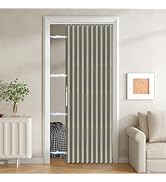 JILRON 100% Blackout Fabric Folding Door Curtain with Magnetic Closure - Accordion Style for Slid...
