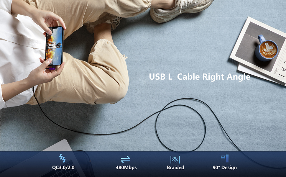 90 Degree iPhone Charger Cable