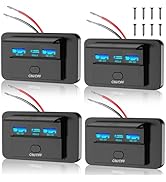 4PCS 3 Ports 12V RV USB Outlet 72W, Gibbab Dual USB QC3.0 36W & PD3.0 Type-C Quick Charge 36W Pan...