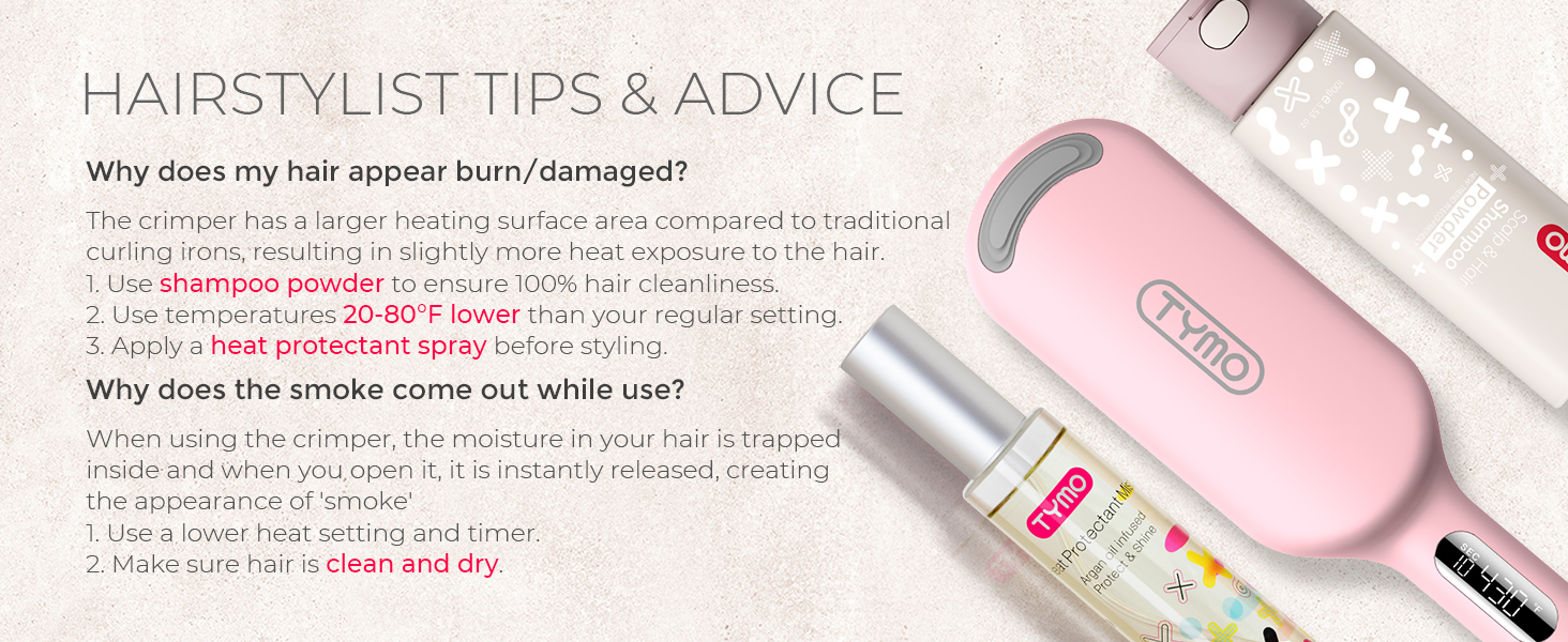 curling iron and shampoo