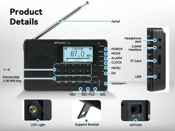 radio,radios portable am fm,shortwave radio,small radio,retekess radio,am fm radio