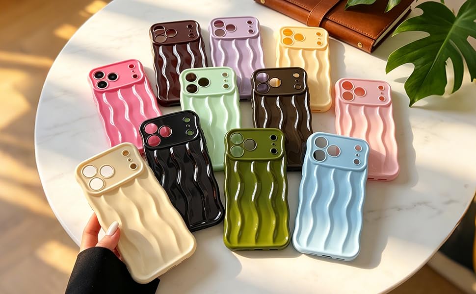 Water Ripple Pattern Curly Wave Frame Soft Phone Case