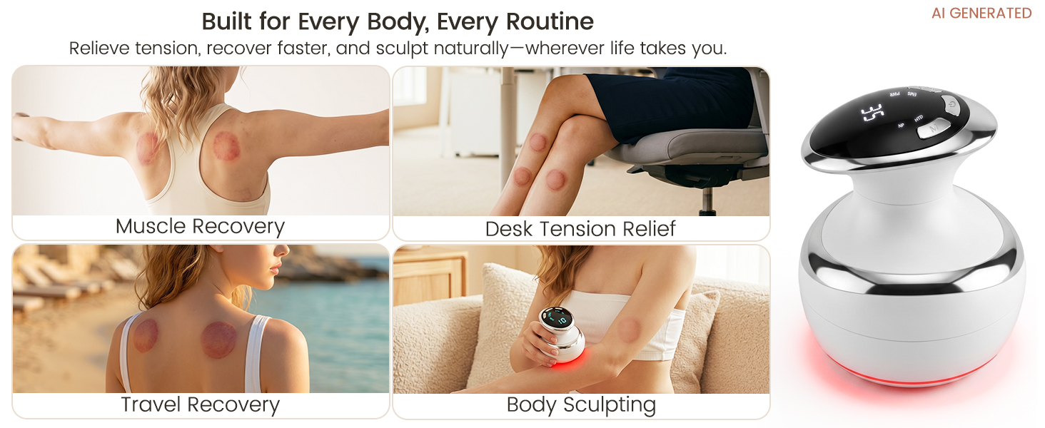 Smart Cupping Massager,Cellulite Massager , Body Sculpting Device, Lymphatic Drainage Massager