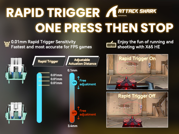 ATTACK SHARK X65 HE RT Mechanical Gaming Keyboard for Esport Gamers