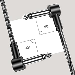 1/4" TS Right angle guitar cable