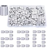 Twidec/220PCS Aluminum Crimping Loop Sleeve 1/16" Wire Rope Sleeve Cable Crimp Ferrules for Wire ...