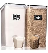 Shazo 2 PC (9.5L | 321 Oz) Extra Large Bulk Food Storage Containers with Airtight Lids for Flour,...