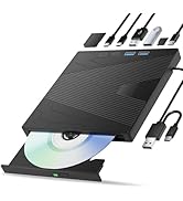 External CD/DVD Drive for Laptop, 7-in-1 DVD Player for Laptop USB 3.0 & Type-C Portable CD Burnn...