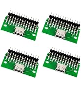 WENZIYAXU 4PCS Type-C Female Test Socket Breakout Board, 24 Pins PCB Test Adapter to 2.54mm Pin T...