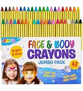 42PCS Face and Body Paint Crayons, XL Face Painting Kit Safe and Non-Toxic Ultimate Party Pack In...