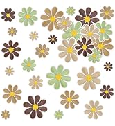 32Pcs 4 Sizes Daisy Flower Iron on Patches, Cute Neutral Boho Embroidered Floral Applique Patches...