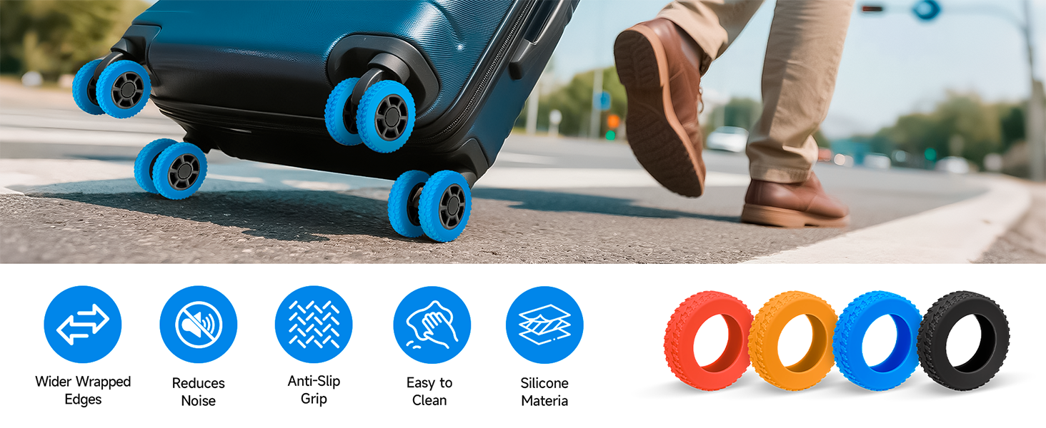 wheel covers for rolling suitcases