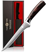 YUSOTAN Japanese Boning Knife, 6 Inch Fillet Knife, Japanese High Carbon Stainless Steel Super Sh...