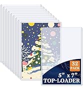 Vmiapxo 32 Pack Toploaders for Cards, 5X7 Photo Sleeves, Rigid Hard Plastic Card Sleeve-Waterproo...