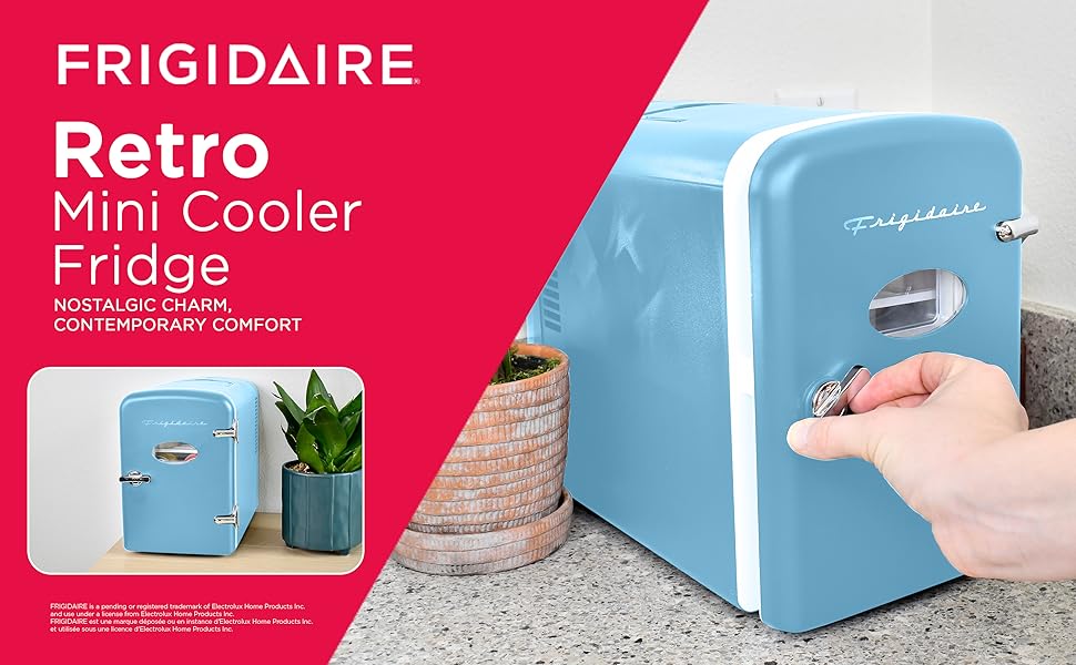 Retro Mini Cooler Fridge