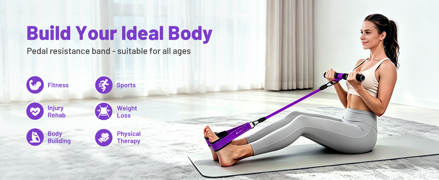 pedal resistance band with handle
