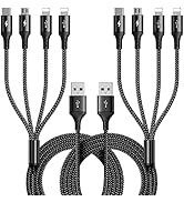 RULUS Multi Charging Cable [2Pack 4Ft] Multiple Charger Cable Braided Multi Charging Cord 4 in 1 ...