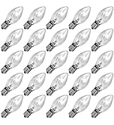Goothy 25 Pack C7 Clear Replacement Bulbs, C7 Clear Light Bulbs for Christmas Outdoor Patio Indoo...