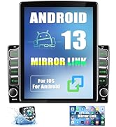 Android 13 Double Din Car Stereo with WiFi GPS Navigation,9.7" Vertical 2.5D Touchscreen Car Radi...