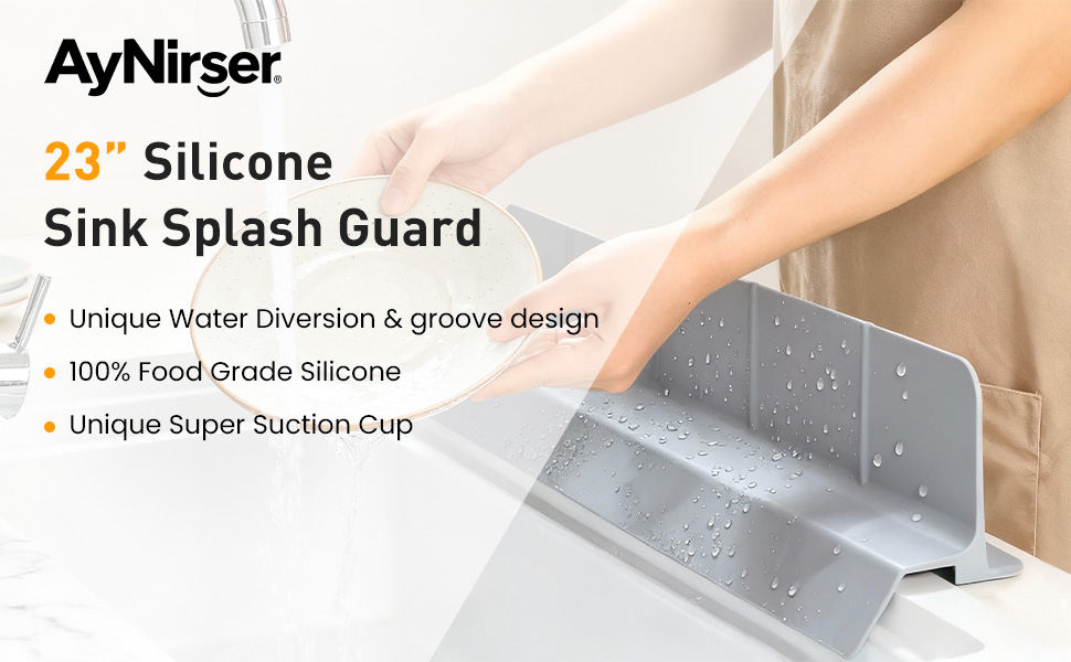 AyNirser Kitchen Sink Splash Guard 23&amp;#34;