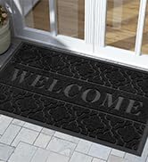 Yimobra Welcome Door Mat, Heavy Duty Durable Front Door Mat for Home Entrance, Garage and Garden ...