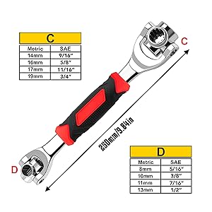 universal sockets wrench tools adjustable multi function wrenches 6 12 point spanner tool