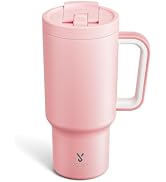 Meoky 32 oz Tumbler with Handle and Flip Straw, 100% Leakproof Tumbler with Lid and Straw, Stainl...