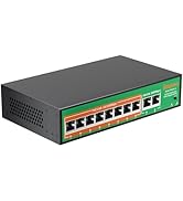 8 Port PoE Switch, 8 PoE+ 100Mbps Ethernet Port & 2 Gigabit Uplink, 120W, Support IEEE802.3af/at,...