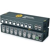 HDMI KVM Switch 8 Port, 4K@30Hz KVM Switch 8 Computers Share 1 Monitor and Keyboard &amp; Mouse, with...