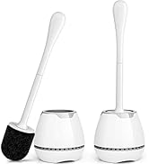 Toilet Brush 2 Pack, Toilet Bowl Brush with Ventilated Holder and Ergonomic Long Handle, Durable ...