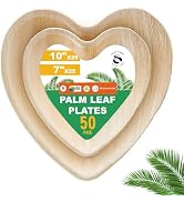 7-inch &amp; 10-inch Disposable Palm Leaf Bundled Plates [50Pack] Premium food-grade durable composta...