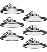 Gugsey 6 Packs 300W High Bay Shop Lights - UFO Led high Bay Lights, 42000LM 5000K Daylight, Water...
