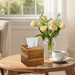 wooden tissue box