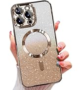 Misscase Compatible with iPhone 13 Pro Max Magnetic Glitter Case with Camera Lens Protector Full ...