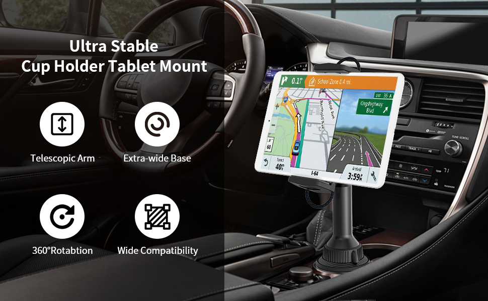heavy duty cup holder tablet mount